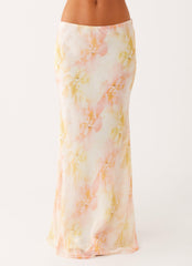 Harlow Chiffon Maxi Skirt - Floral Print