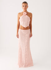 Nico Sequin Maxi Skirt - Pink