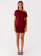 Paulie Mini Dress - Maroon
