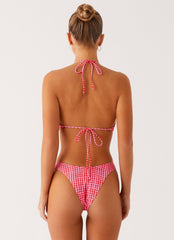 Saint Lucia Bikini Top - Pink Check