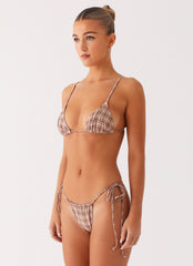 Soffa Bikini Top - Brown Check
