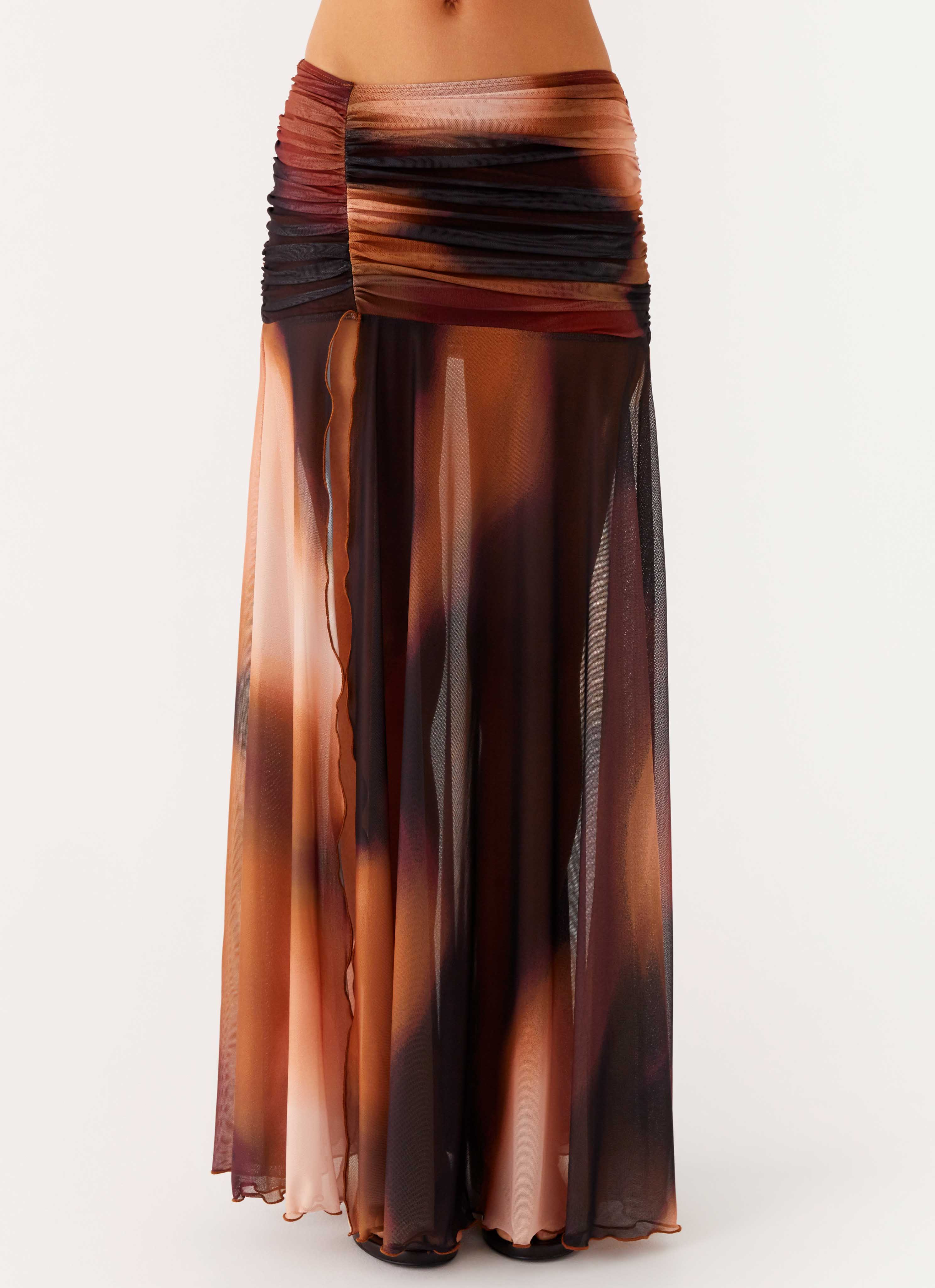 Stargazer Mesh Maxi Skirt - Black Gradient