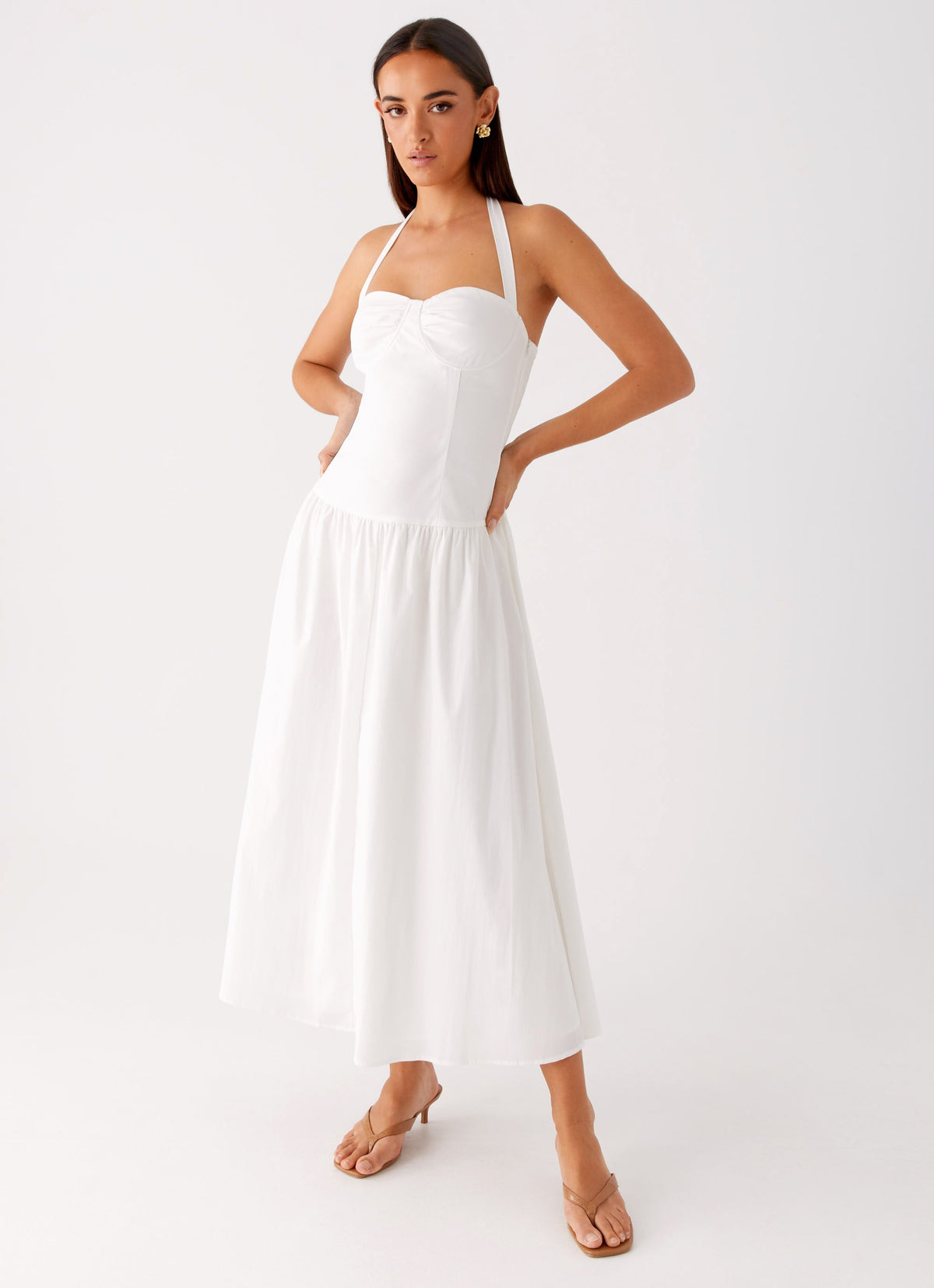 Vento Midi Dress - White